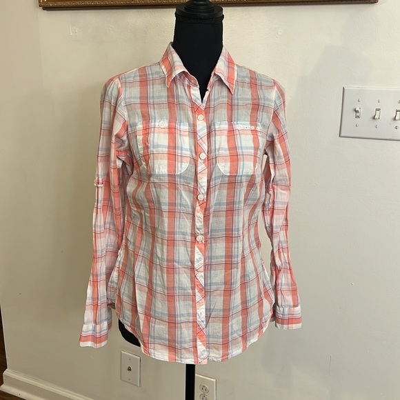 Columbia PFG Women's Plaid Long Sleeve 100% Cotton Button Down Shirt, Sz. S. - Picture 1 of 15